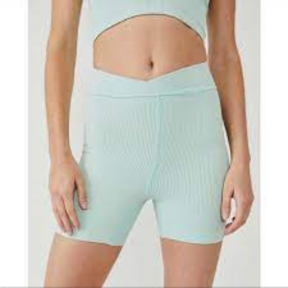 Free People Pants - NWT Free People Movement Free Throw Shorts Ribbed Turquoise Mint Green Small
